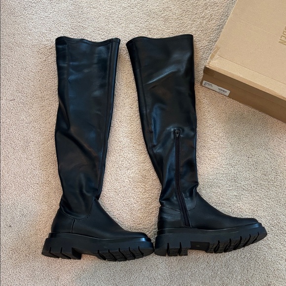 Steve Madden Black Gibbs Over-the-Knee Platform Boots - Picture 4 of 9
